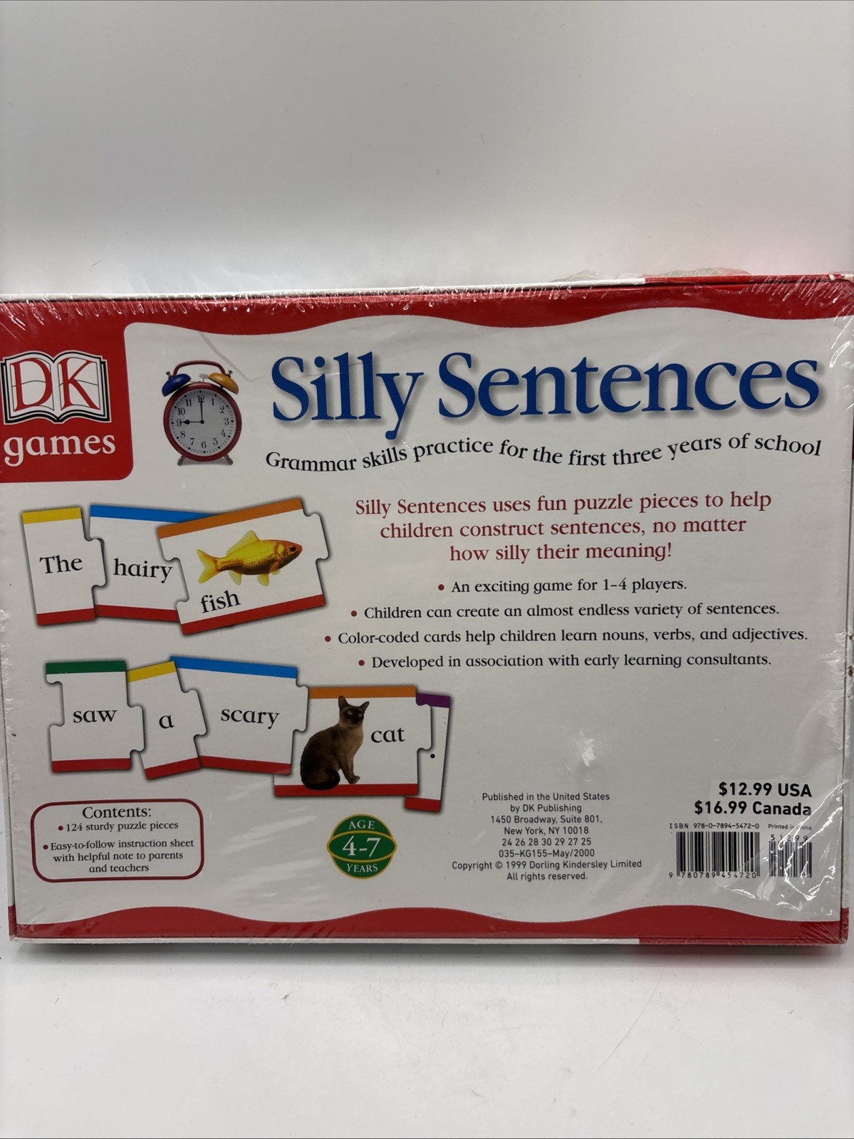 DK Games Silly Sentences Grammar Skills Game For Ages 4 to 7 and 1 to 4 Players