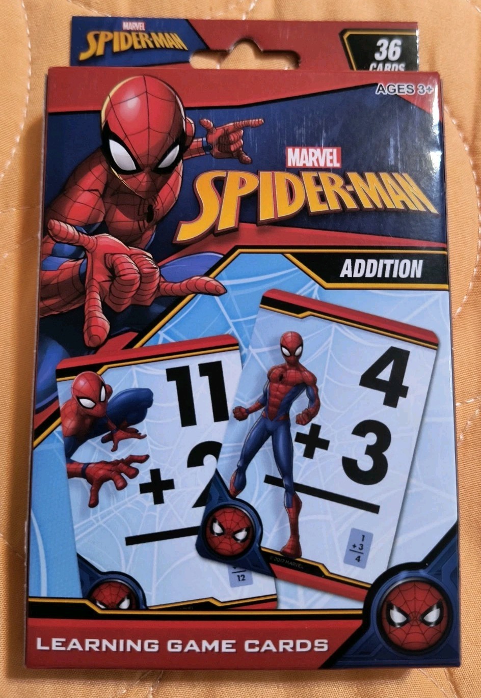 Marvel SPIDERMAN 🕷️ Addition Flash Learning Colorful Cards NEW! Free Shipping!