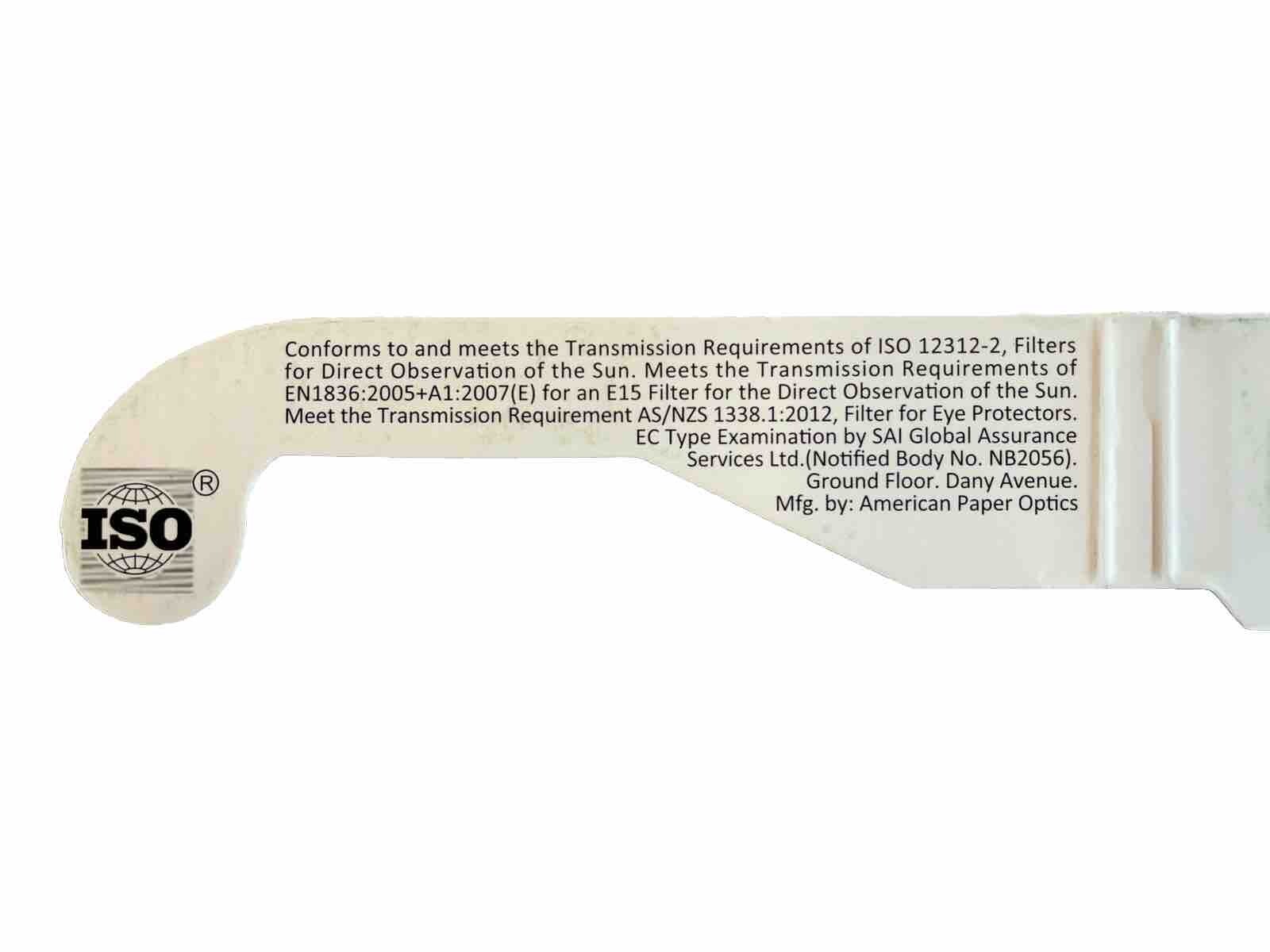 **FedEx 2 DayDelivery** (QTY 4) Solar Eclipse Glasses ISO & CE Certified Safe