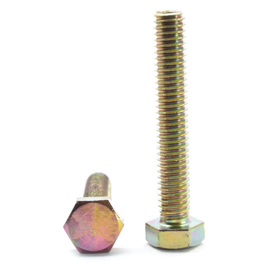 100 pack M10x1.50 x 100mm DIN 933 Class 8.8 Hex Cap Screw (Bolt) Yellow Zinc