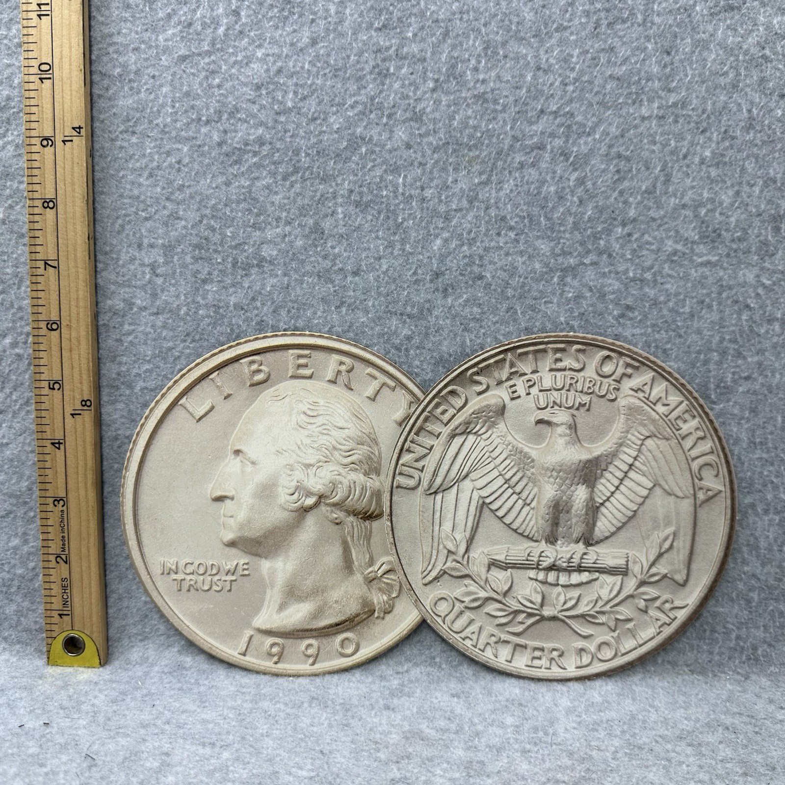 Vintage Oversized US Coin Replica Set Teacher Classroom Learning Money 1990 (11)
