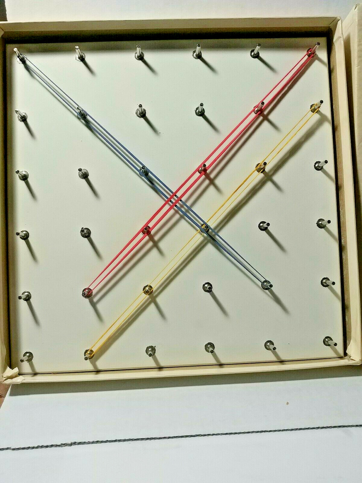 Vtg Rectangular Geoboard “R”–Mathematics, Geometry-visual learn-Hns Freyer