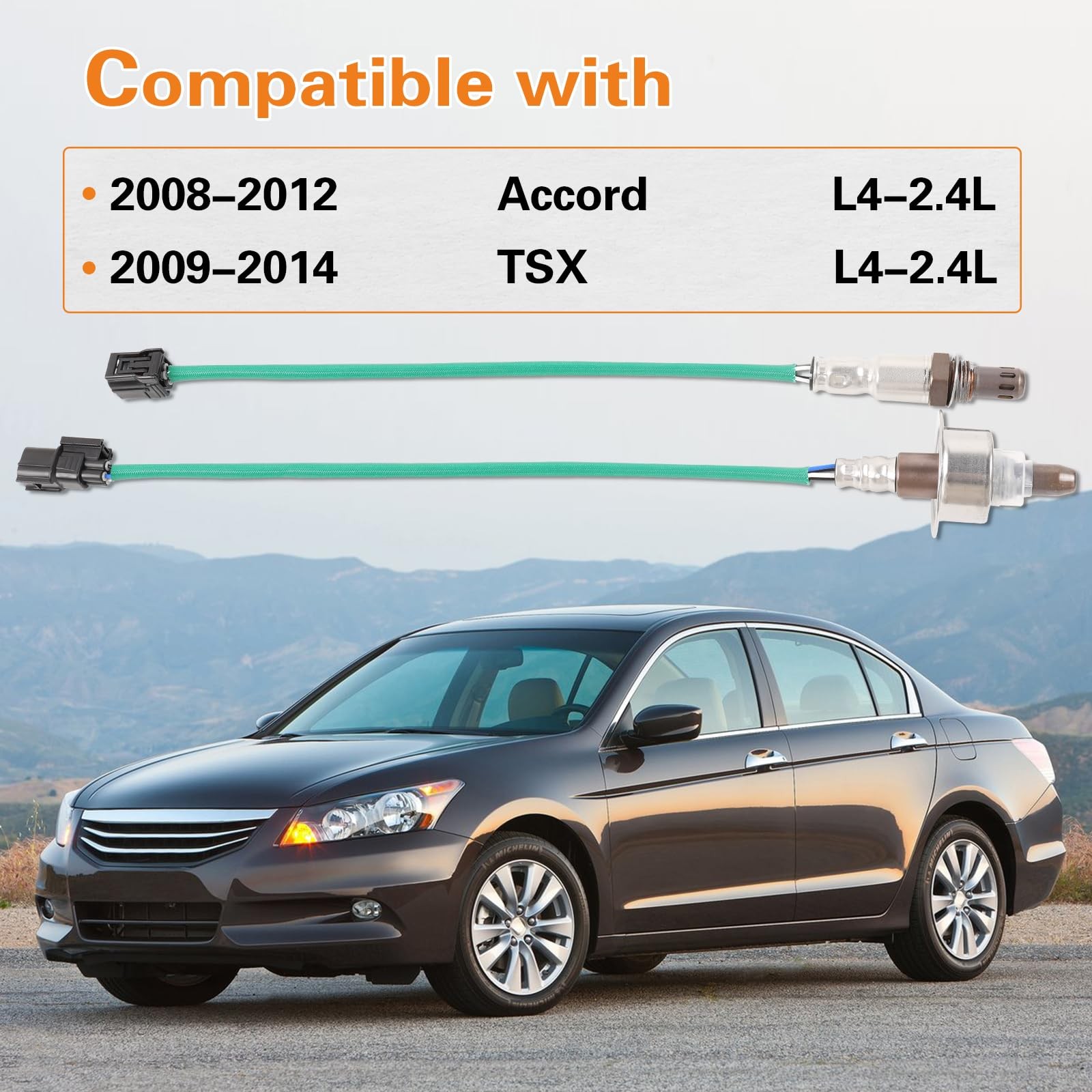 2Pcs Upstream and Downstream Oxygen O2 Sensor for 2008-2012 08-12 Accord
