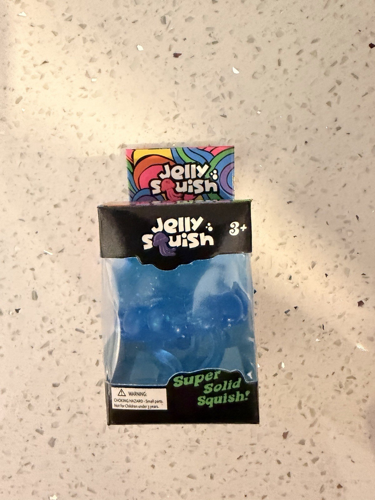 Jelly Squish Super Solid Blue Squish Tactile Squeeze Toy, Age 3+