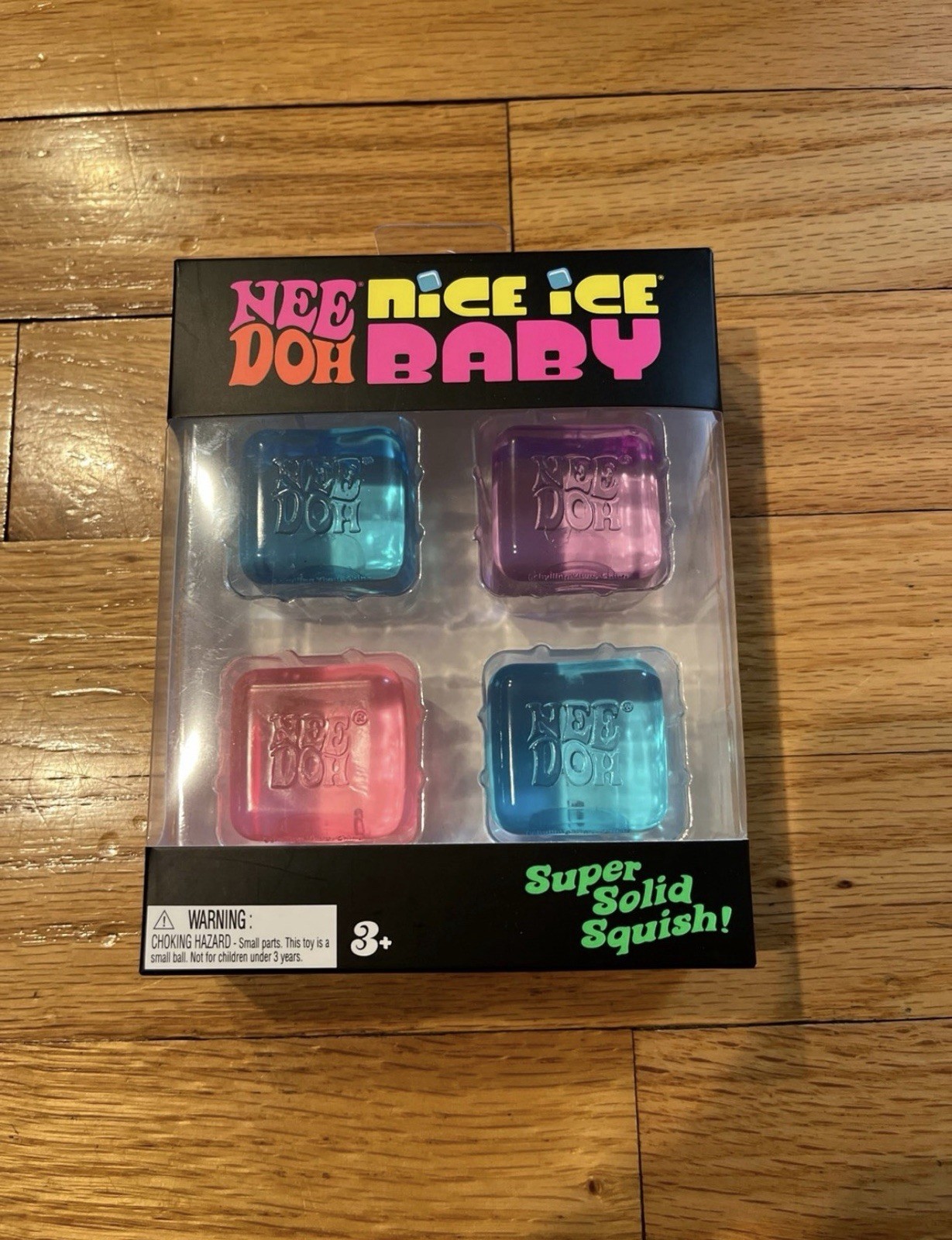 NeeDoh Nice Ice Baby 4 pack, Set of Four Nee Doh Mini Nice Cube Pink Blue Purple