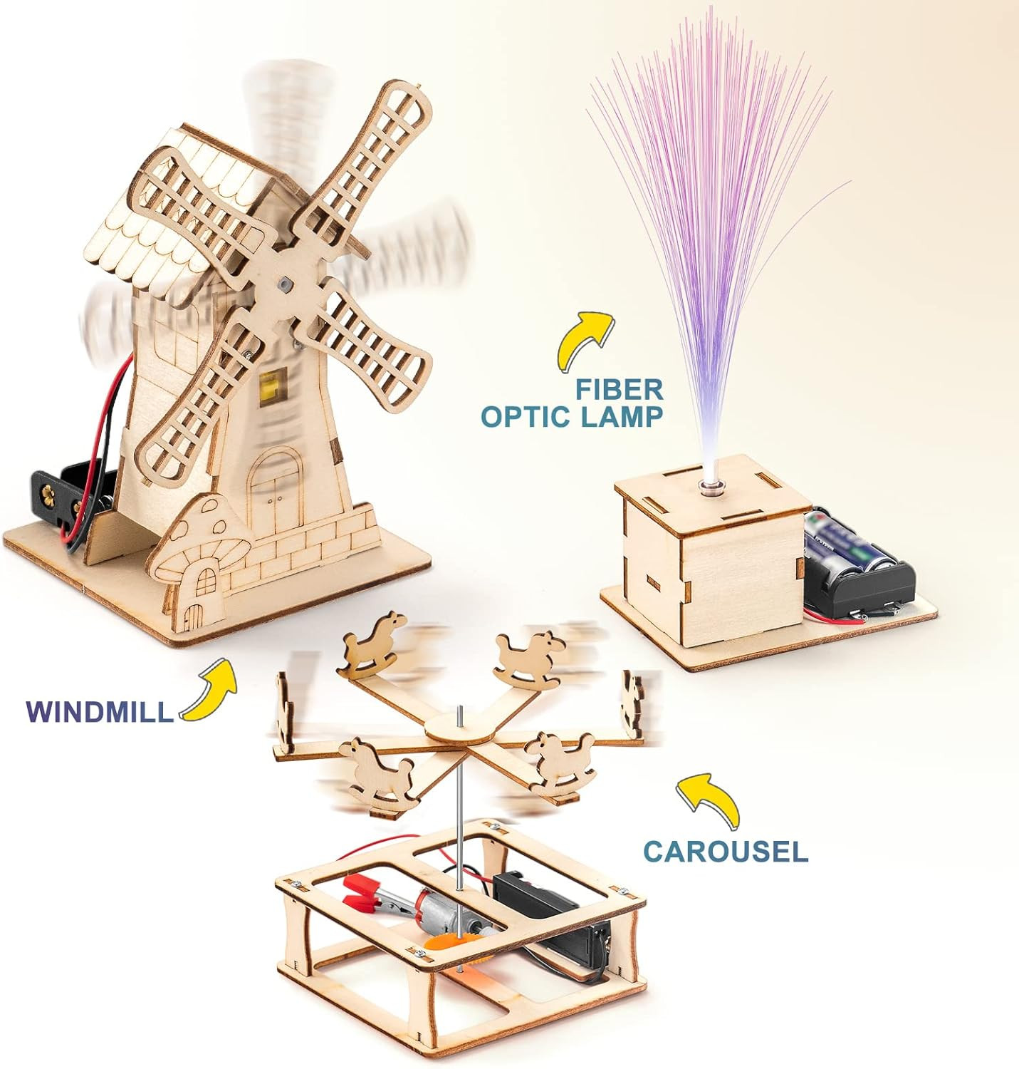 5 Individual STEM Science Kits for Kids, Wood Arts and Craft Kits, STEM Toys for