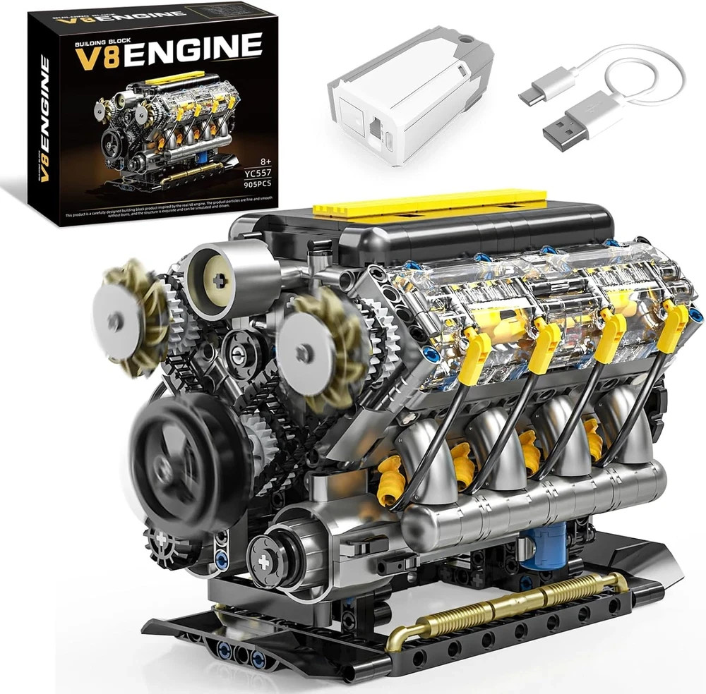 STEM V8 Engine Model Kit – 905 PCS Educational Toy for Teens & Adults