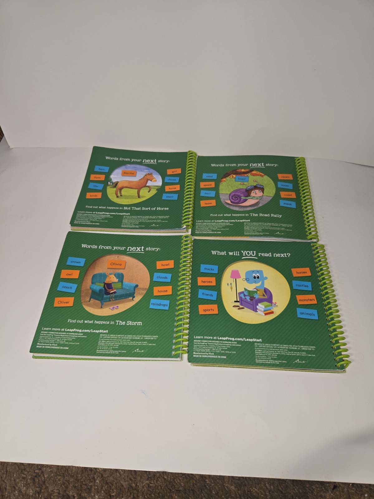 Lot Of Twelve (12) Leap Frog Learn To Read Sprial Books Use