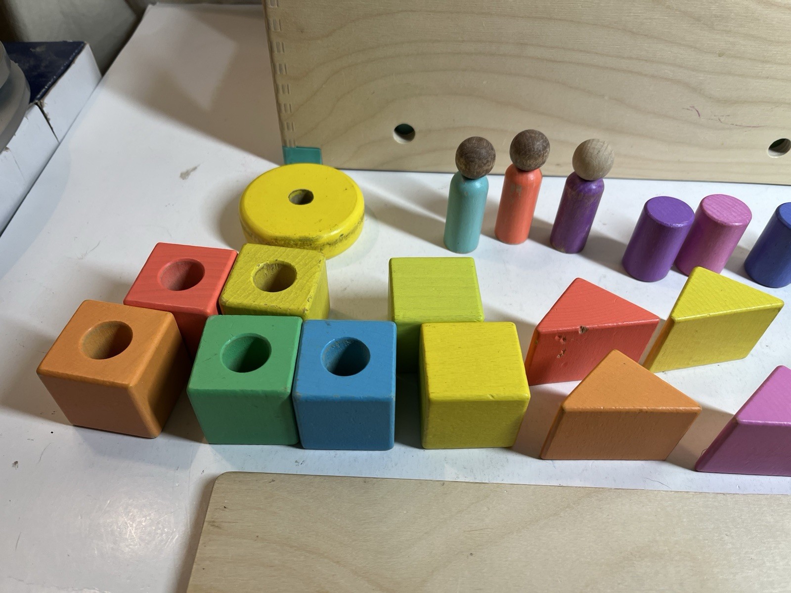 LOVEVERY The Block Shape Wooden Montessori Kids 59 Pieces Incomplete READ