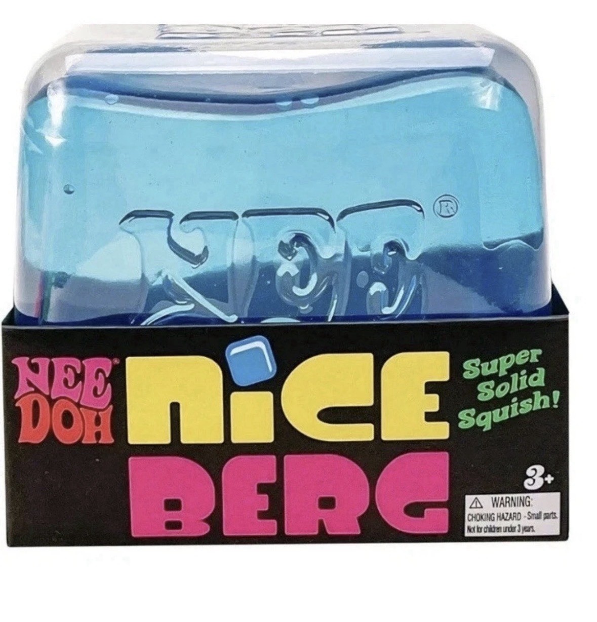 NeeDoh Nice Berg Blue XL Giant Nee Doh Niceberg Solid Squish Cube Ice Block