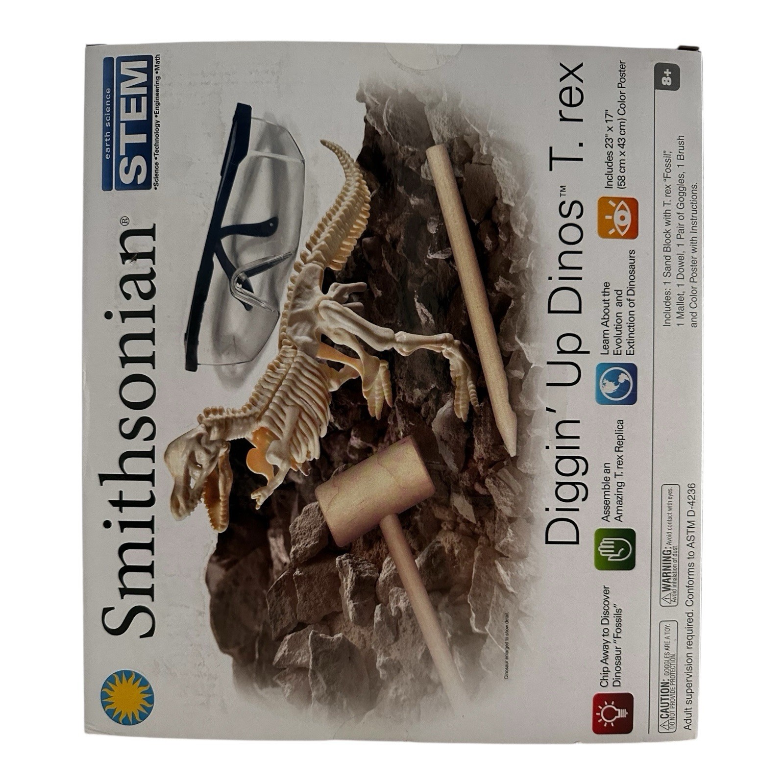 Smithsonian STEM Diggin’ Up Dinosaurs T-REX Plastic Skeleton Toy NEW