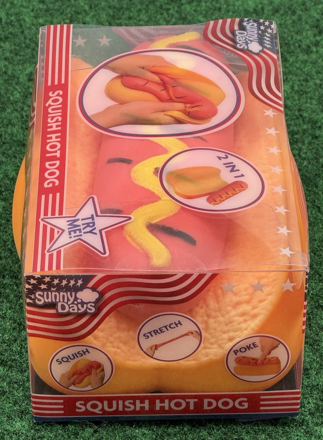 Toymendous Sunny Days Squish Hot Dog 2 IN 1 Hotdog & Bun- New In Box