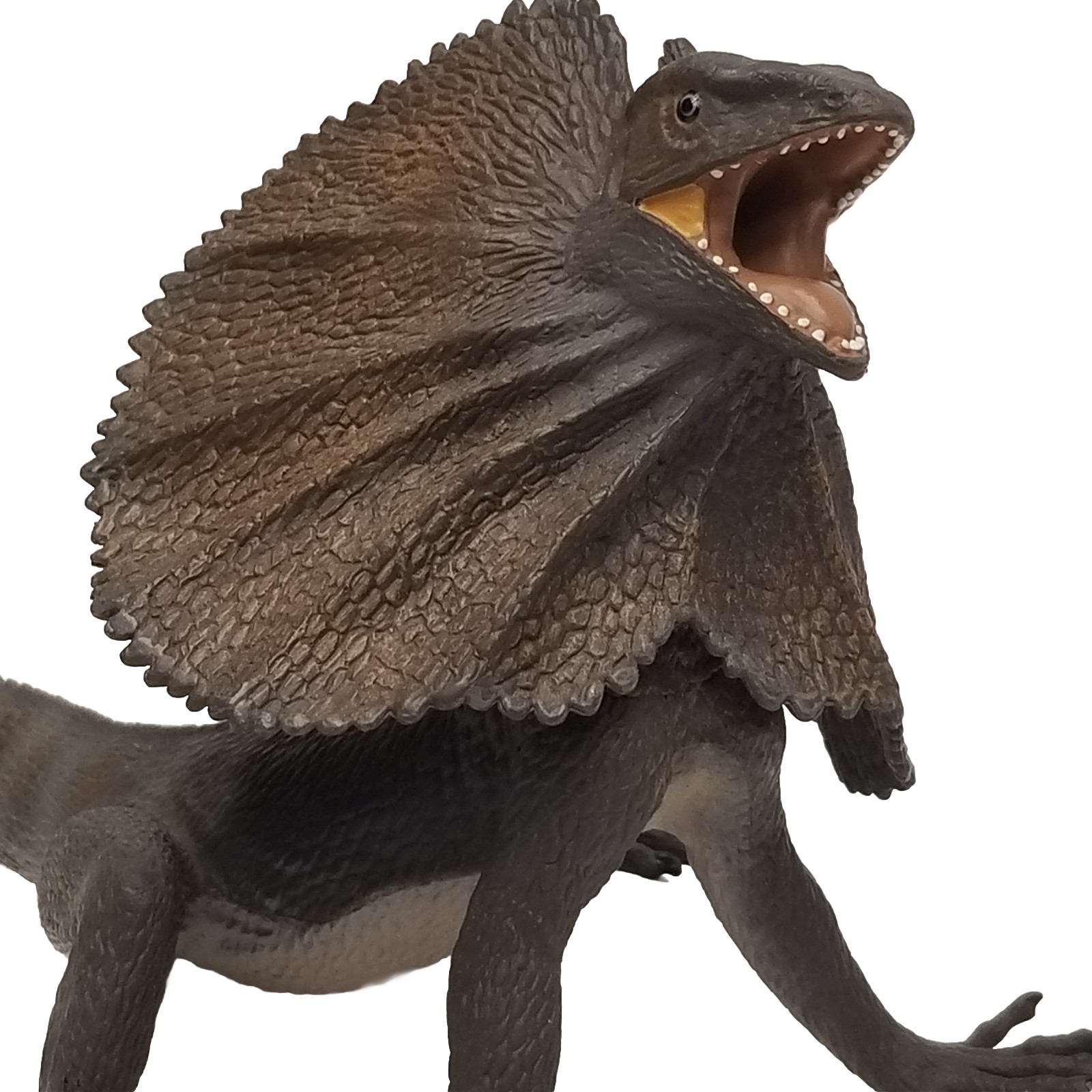 Safari Ltd Frilled Lizard Figure Gray Wildlife Zoo Animal Figurine 10 inch 2005