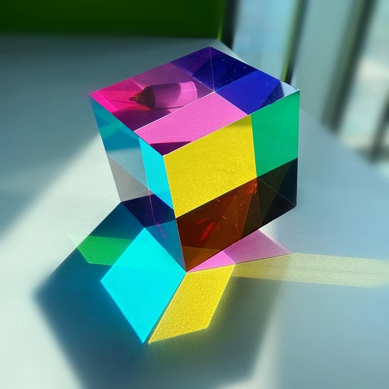 CMYCUBE CMY Color Cube, 2.0 inch 50mm Acrylic Mixing Color Cube Prism for Phy…
