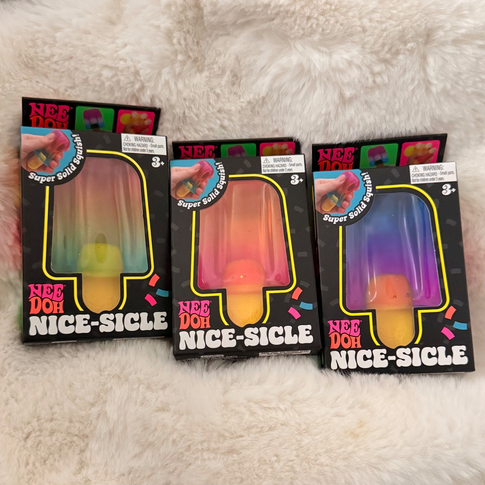 NeeDoh Nice-Sicle Popsicle Nee Doh Nice-icle Purple Pink Blue NEW AUTHENTIC!