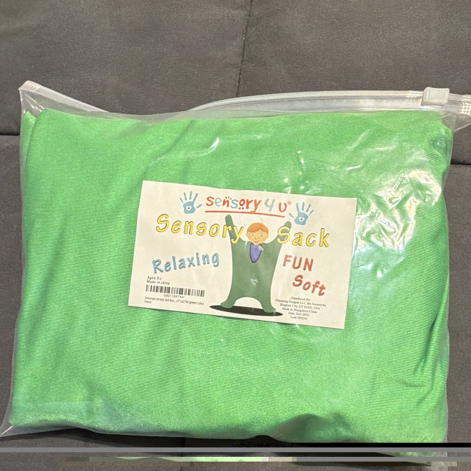 Sensory 4 U Sensory Sack Soft Purple Relaxing Fun, Ages 4-7, 5-7 Years