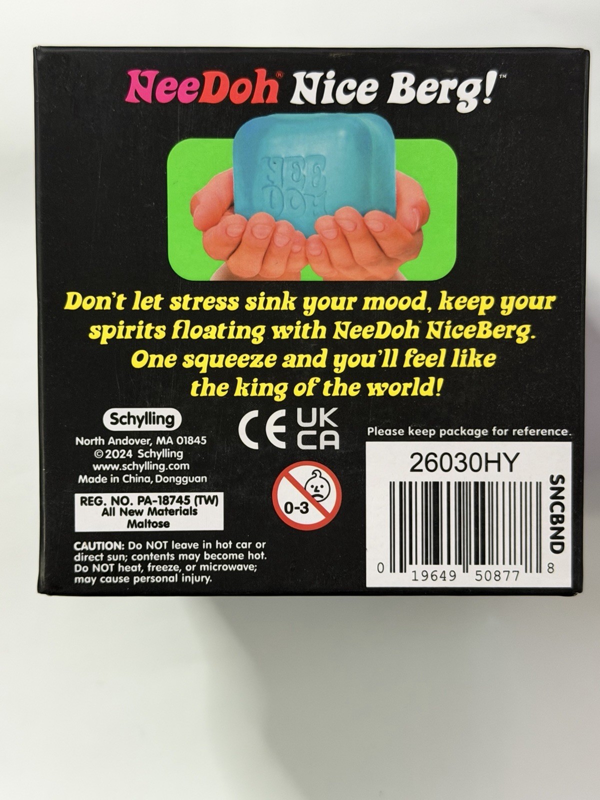 NeeDoh Nice Berg Blue XL Giant Nee Doh Niceberg Solid Squish Cube Free Shipping
