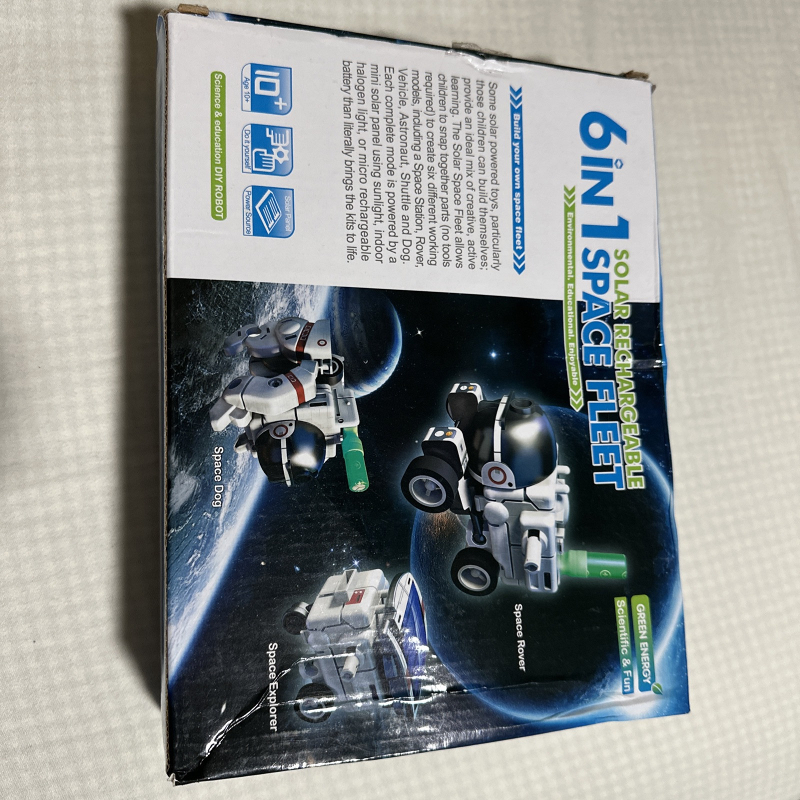 STEM 6 in 1 Solar Rechargeable Space Fleet Robots Learning Kit DIY Science NEW