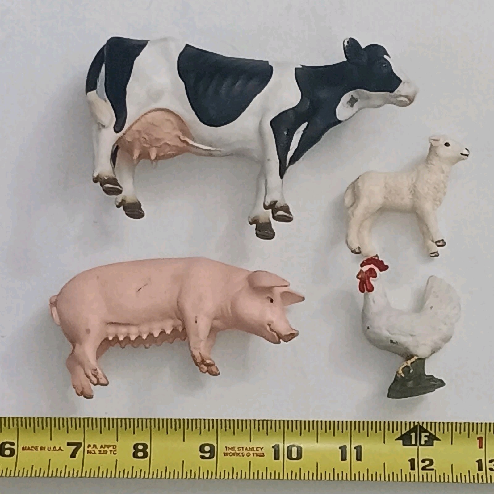 Lot Of 4 Schleich Farm Animals 13288 Adult Female Pig • Cow • Lamb • Chicken