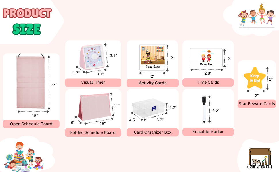 Visual Schedule for Kids & Visual Timer Reward Chart for Kids Autism Sensory Toy