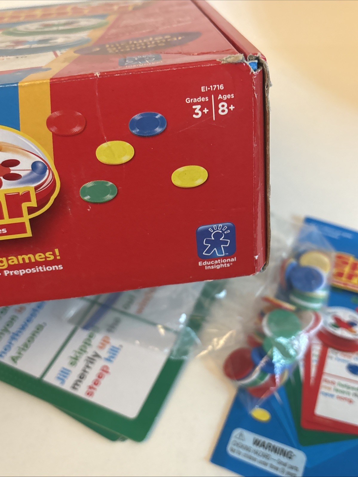 Speed Grammar Game by Educational Insights W/3 Grammar Games PREOWNED COMPLETE