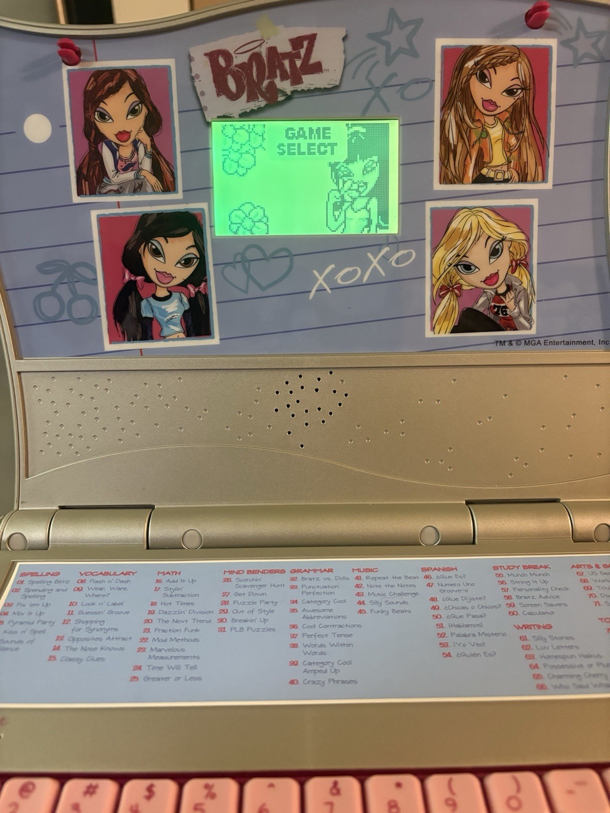 2006 Bratz Cyber Style Learning Laptop Spell Grammar Games Tested No Mouse VTG
