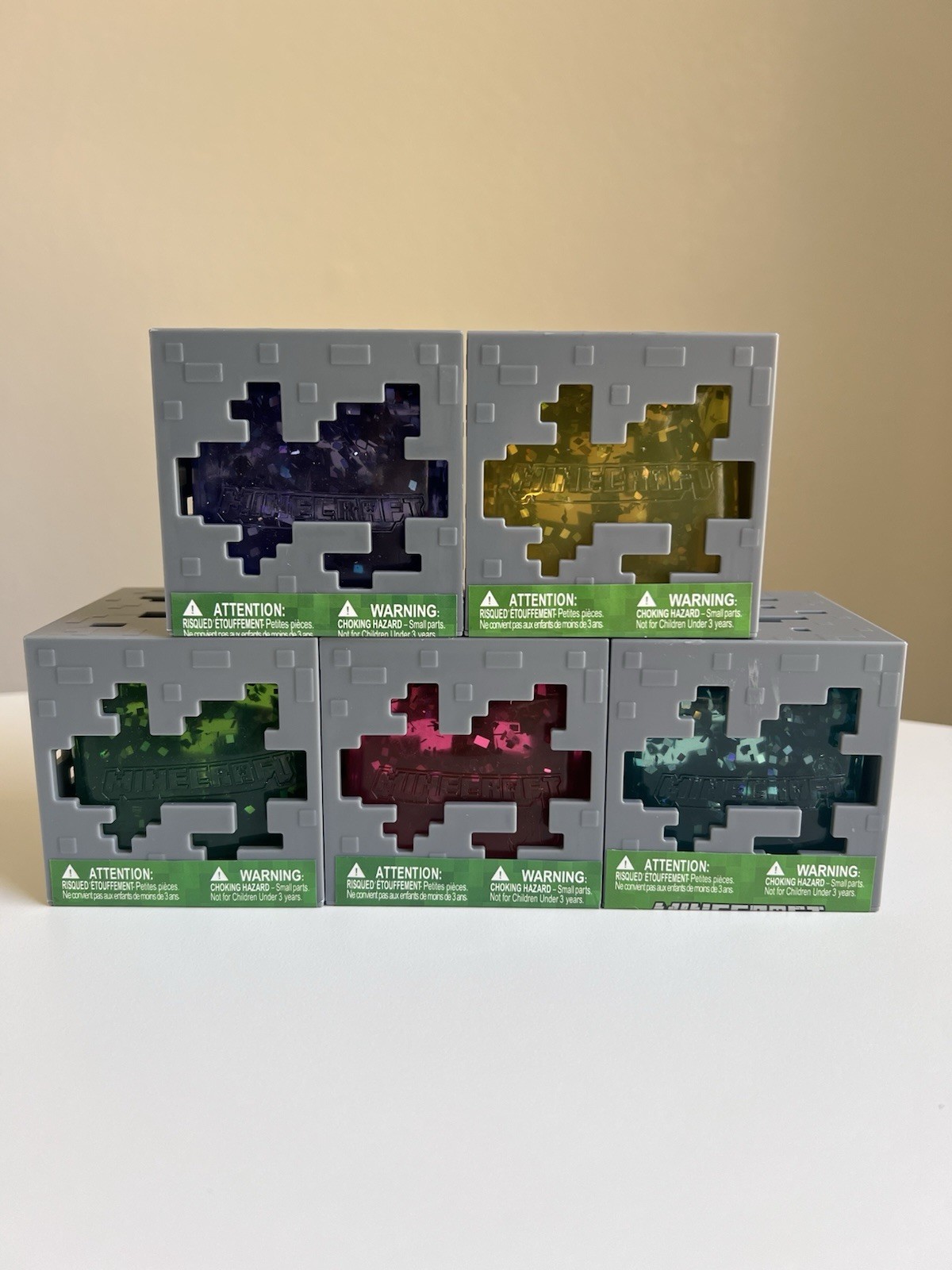 ⛏️ Minecraft Jelly Cube Lot RARE Viral Squishy Bundle Set of 5 🧨 Like Needoh
