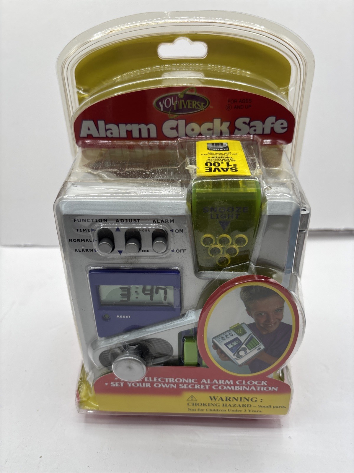 YoUniverse ALARM CLOCK SAFE Brand New Sealed RETRO Vintage Electronic Y2K