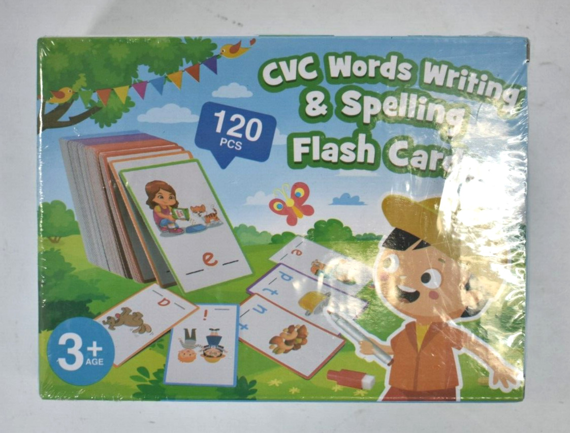 CVC Words Writing & Spelling Flash Cards Set For Kids Toddlers Learning Device