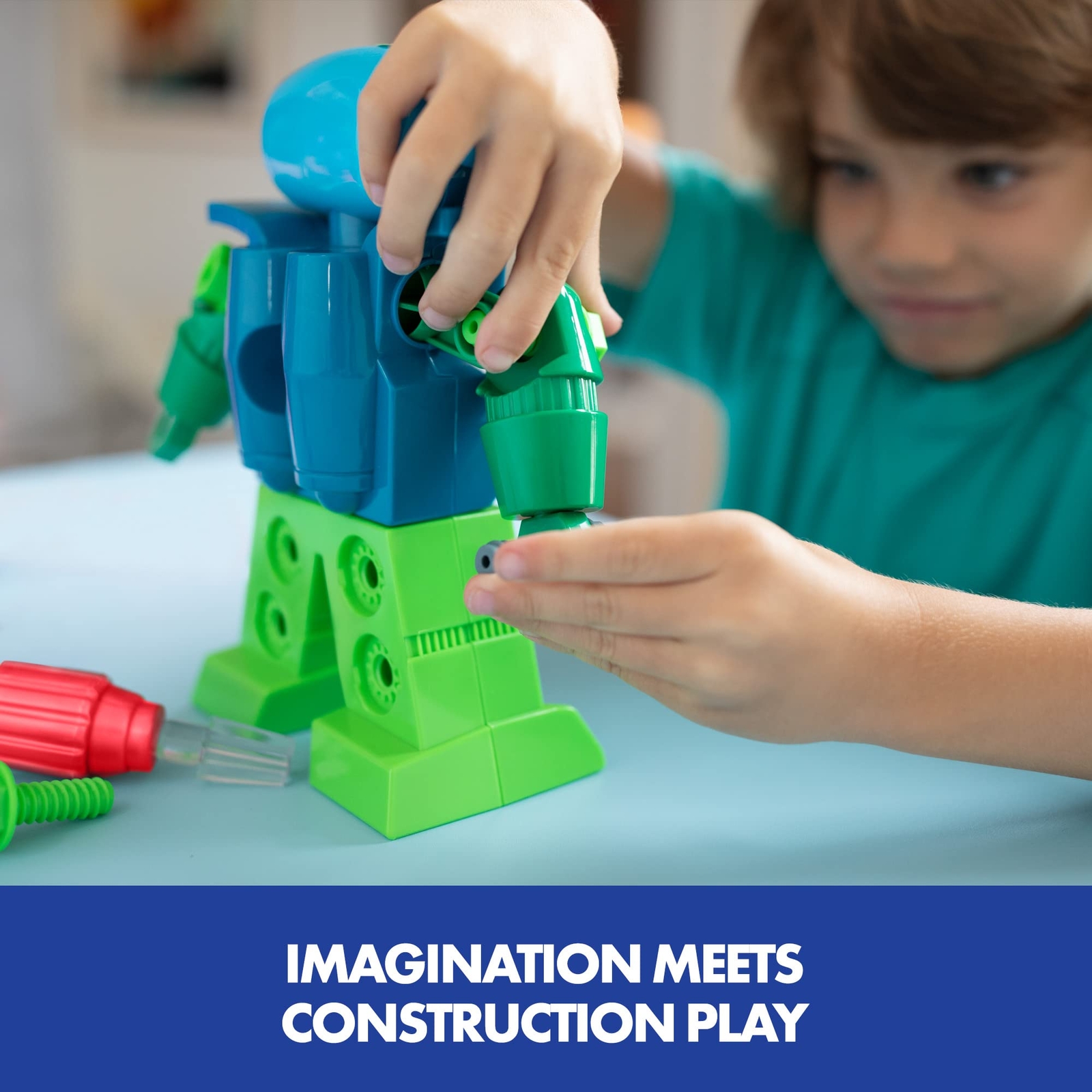 STEM Construction Robot Kit for Kids Build DIY Robot with Tools and Screws
