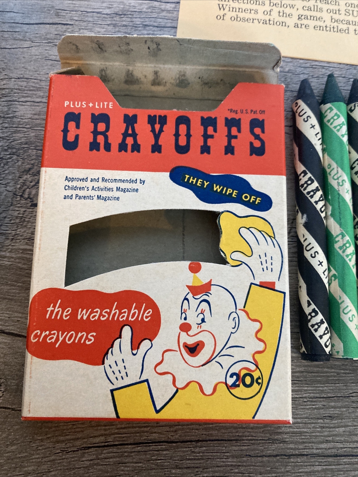 Vintage 1957 Super-eyes A Travel Or Tv Game Original Box Instructions Crayons