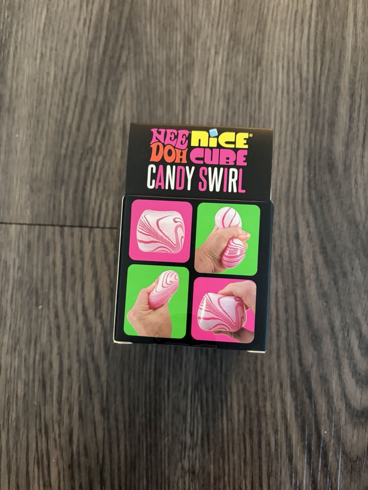 New Authentic NEEDOH Nice Cube Candy Swirl NEE DOH fidget Squeeze Toy In Hand