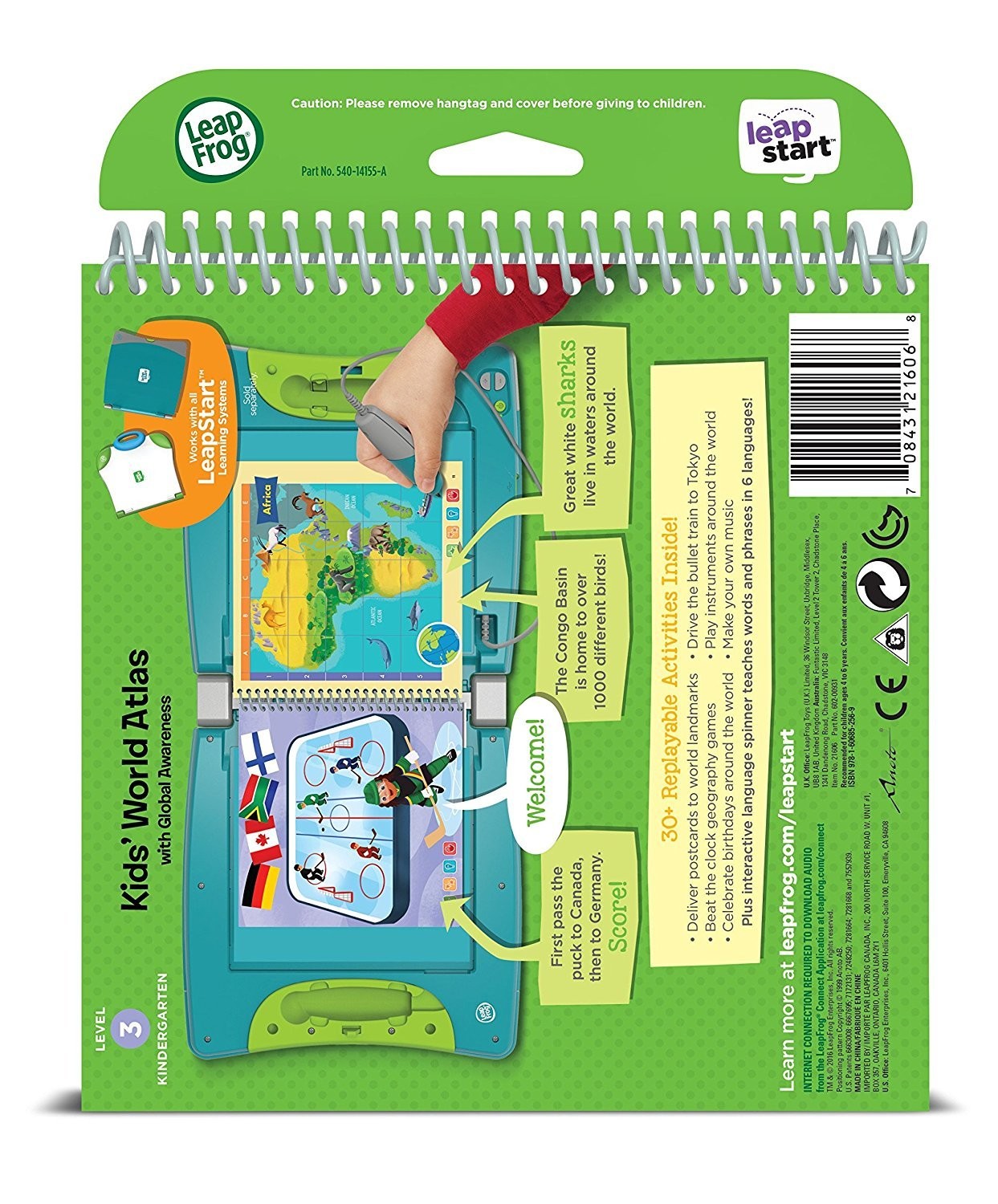 LeapFrog LeapStart Kindergarten Activity Book: Kids’ World Atlas and Global