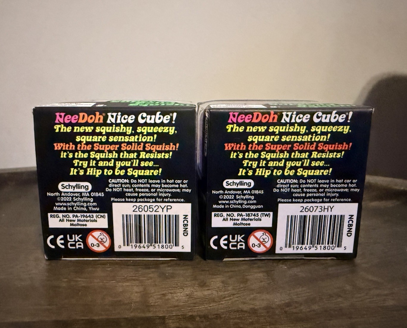 Needoh Nice Cube – New Sealed Authentic – Lot Of 2 Purple And Blue