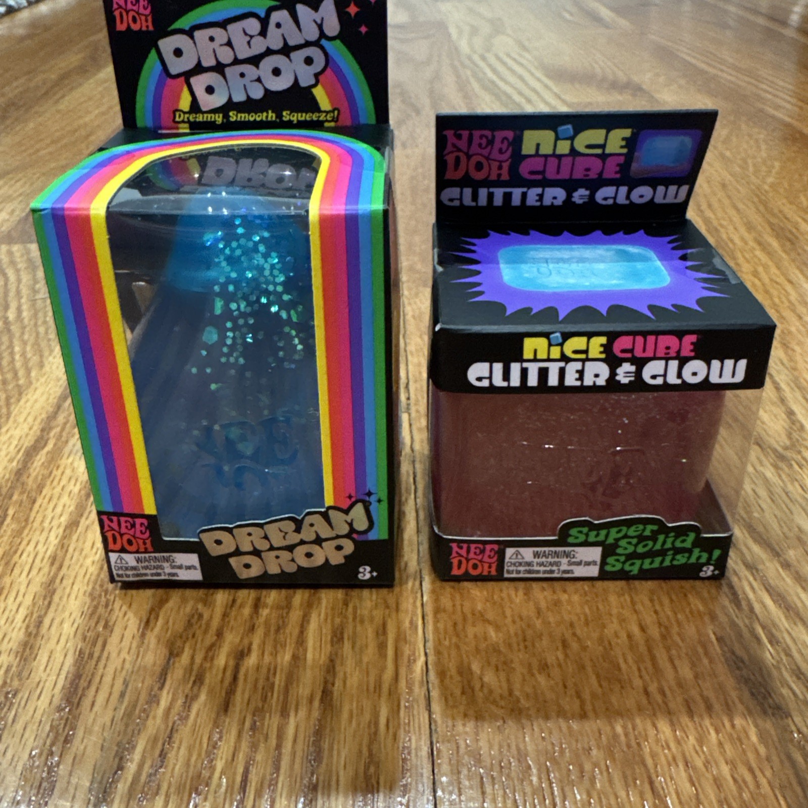 Brand New Needoh Dream Drop + Nice Cube Glitter Glow Squishy