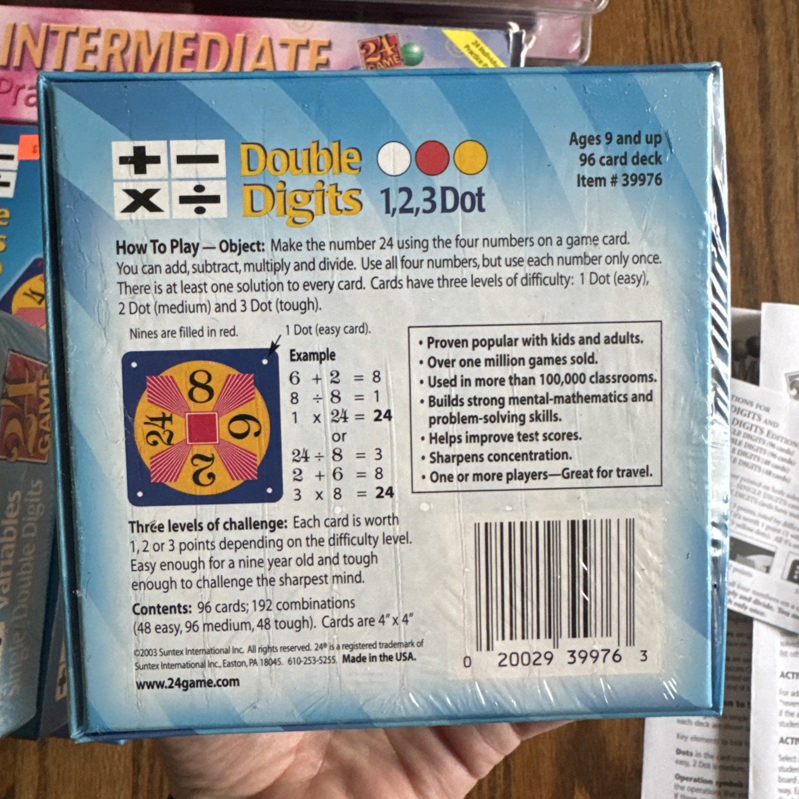 Math 24 Game Club Classroom Kit Intermediate Lot Single Double Practice Pack