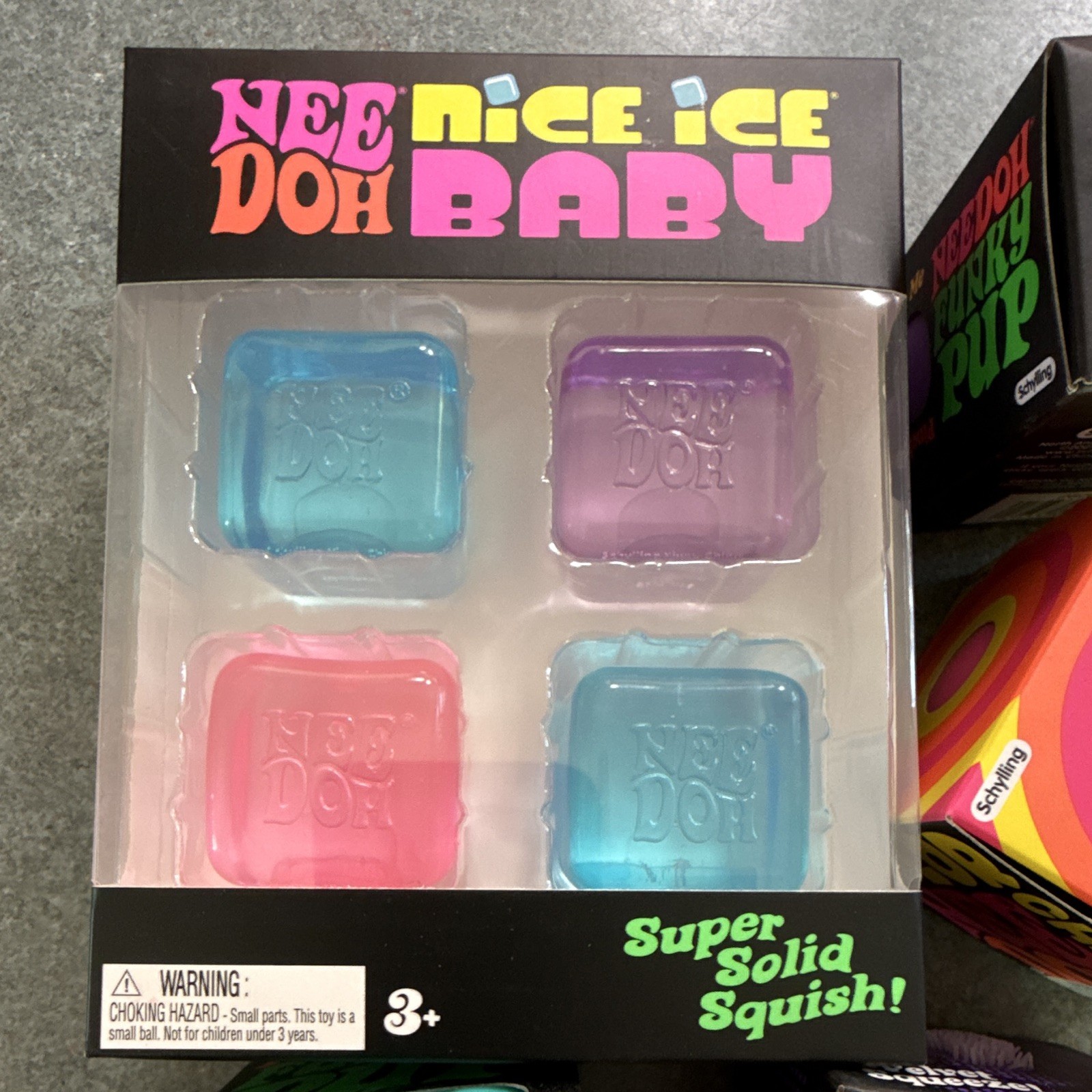NeeDoh Sensory Toy Lot of 5, 1 Nice Ice Baby 1 Funky Pup 1 Color Change 1 Fuzz
