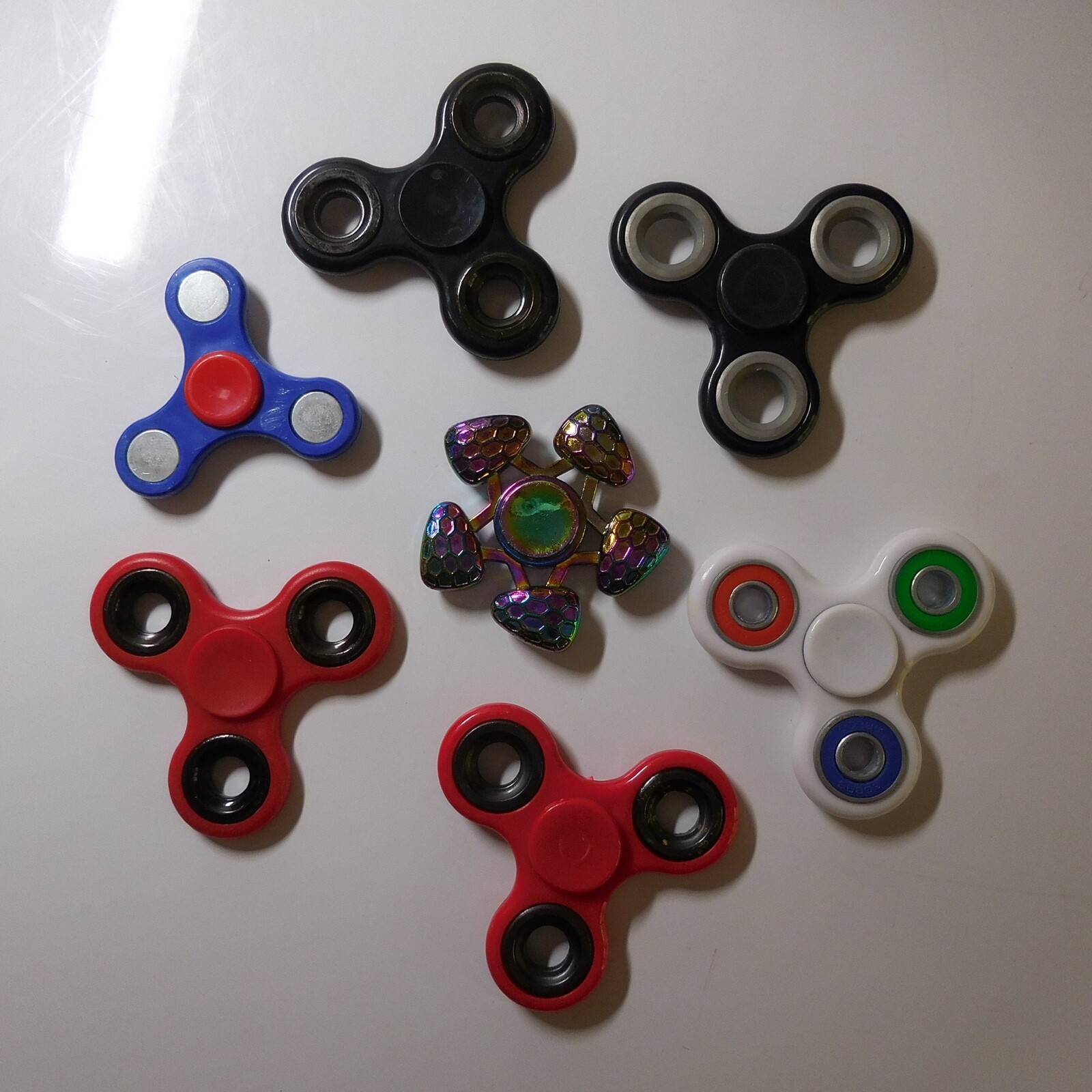 7 Spinners Fidget Hand Toy Contemporary Ball Bearing Game N5425