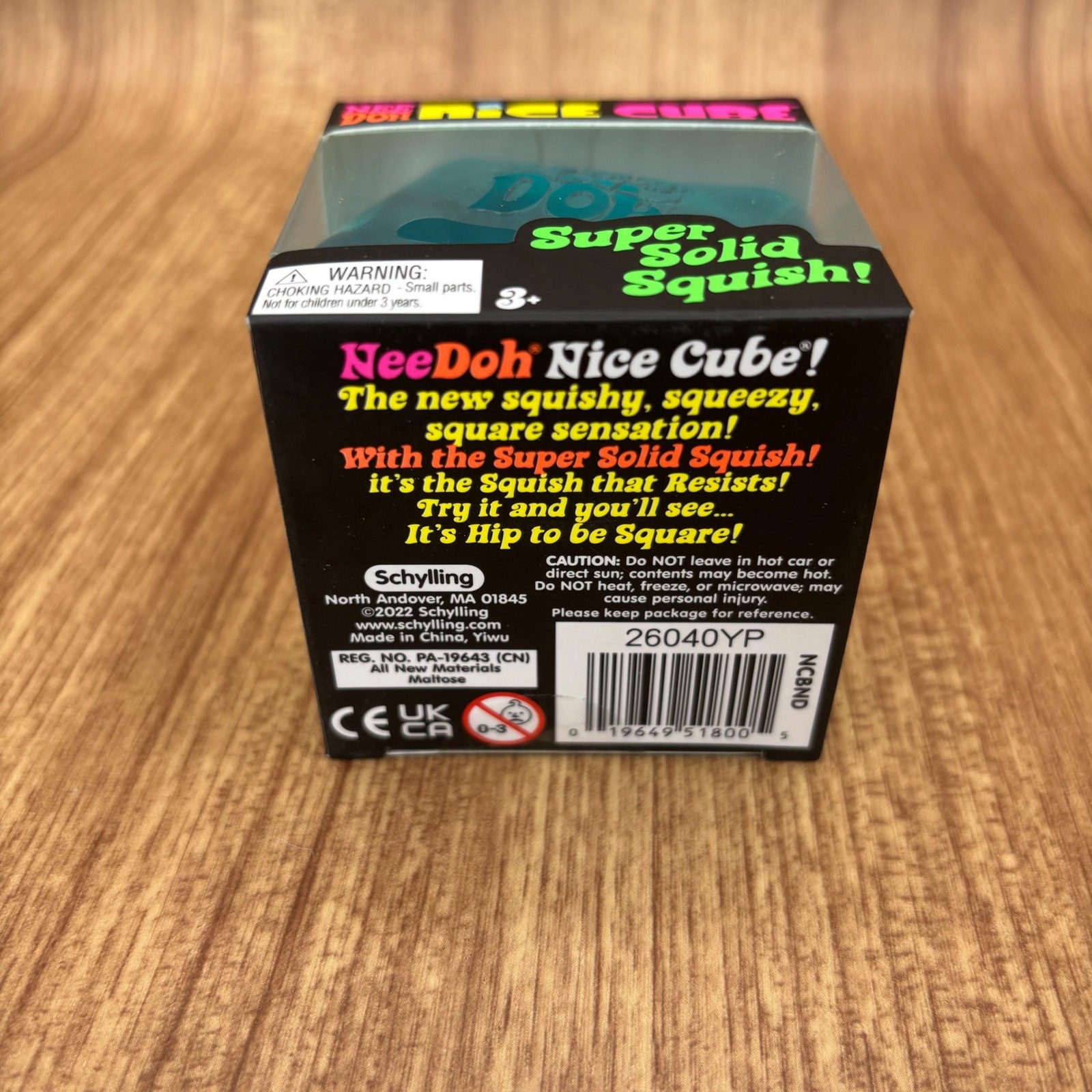 Schylling NeeDoh Nice Cube Fidget Toy Unisex OS Blue Super Solid Squish NEW