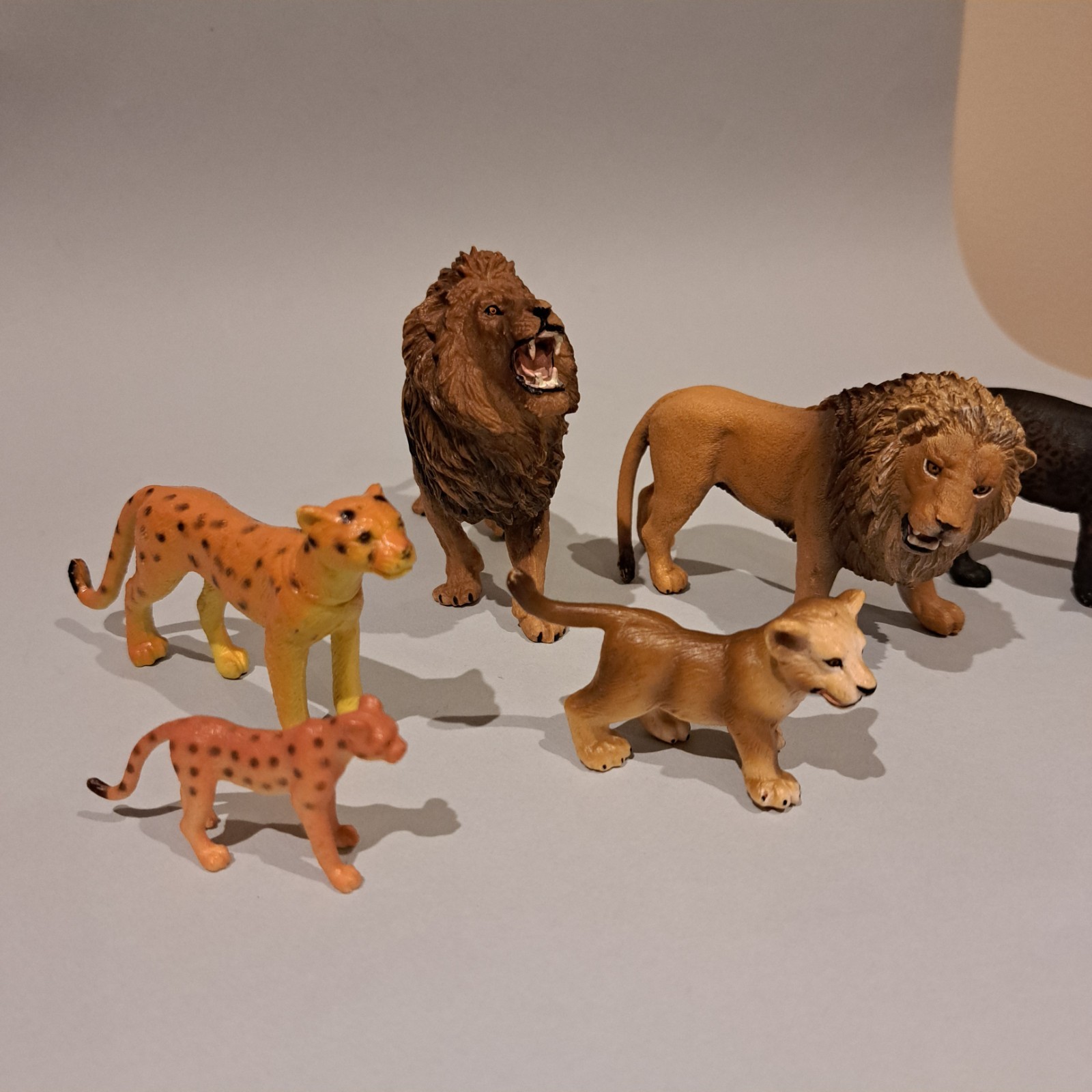 Schleich & Papo Mix Big Cat Lot Of 6 Animal Wildlife Figure Lion, Tiger, Cheetah