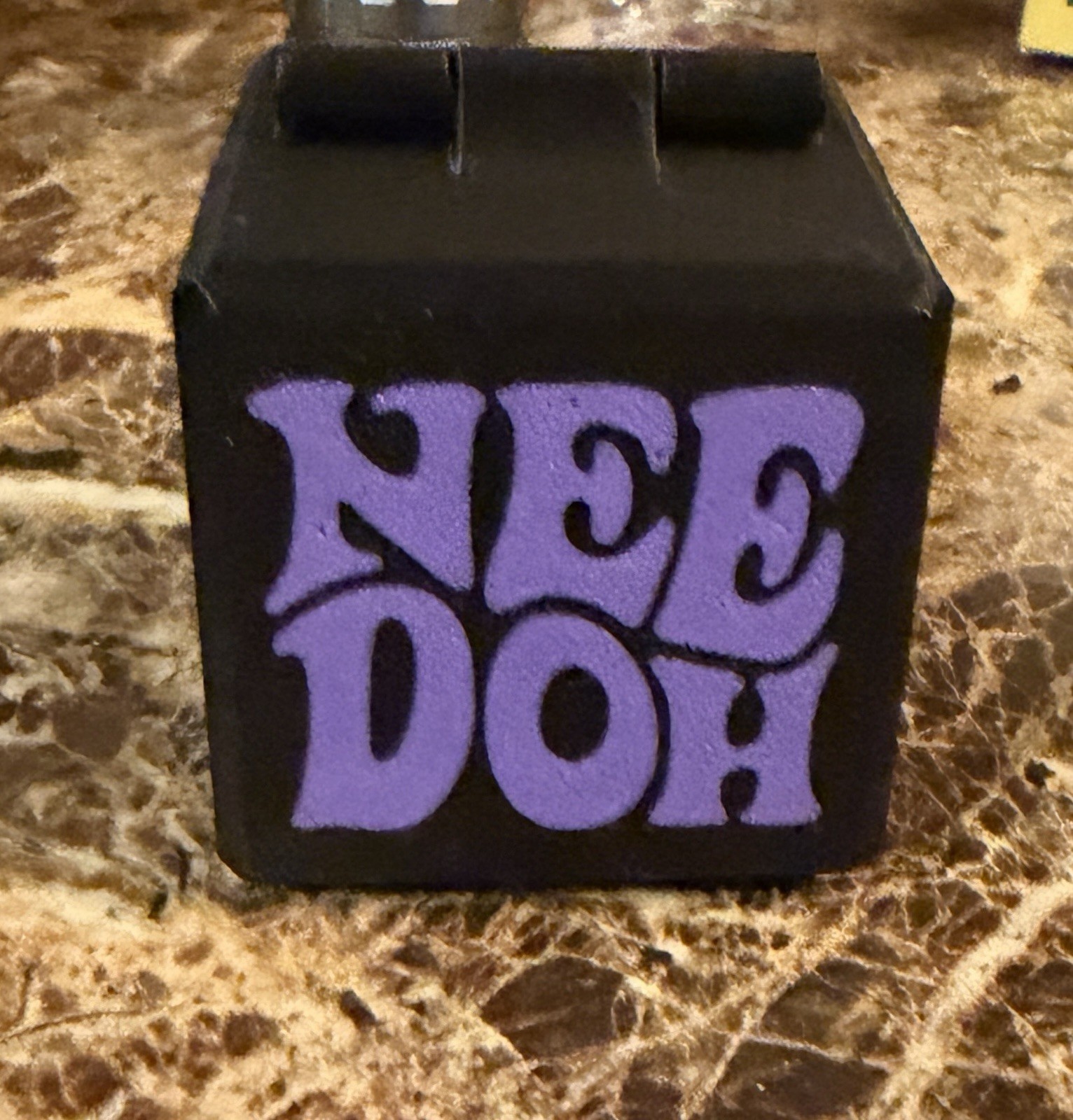 3D Printed Protective Storage Case For NeeDoh Teenie Cool Cats (Purple & Black)