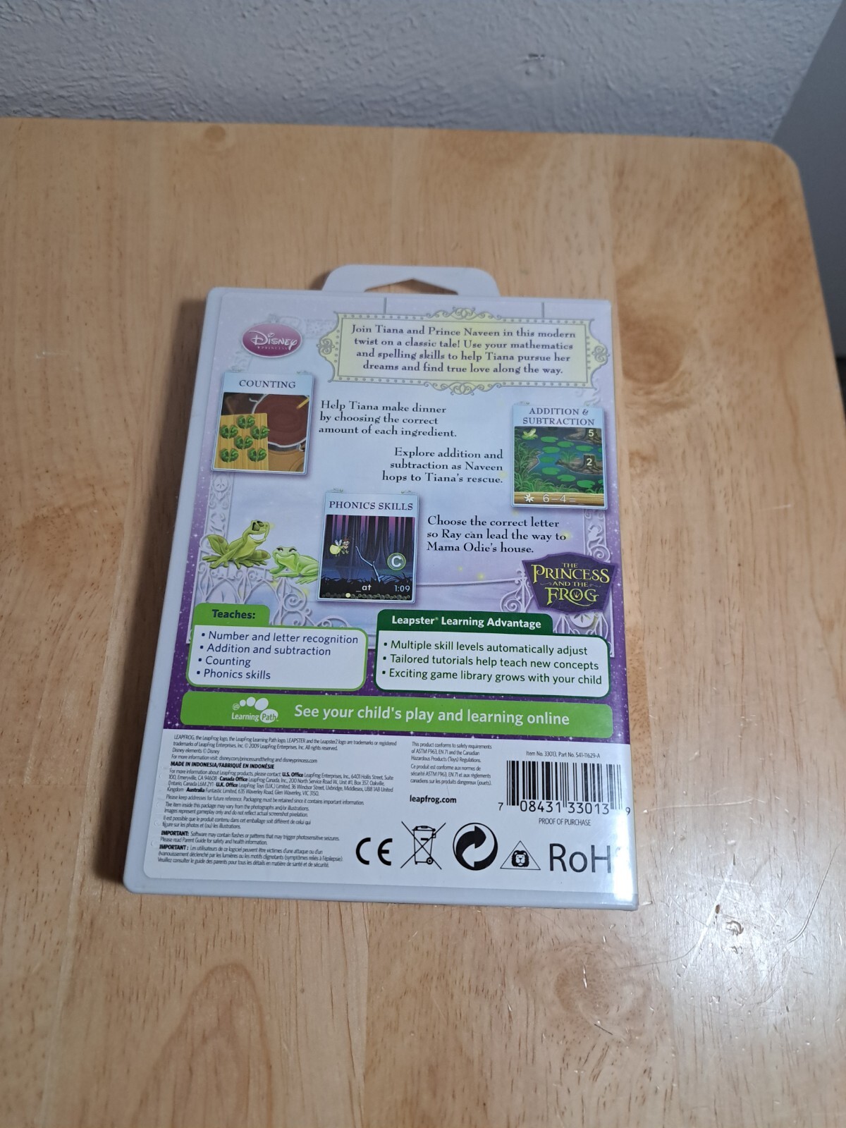 5 Leapster Disney Cars,Toy Story3,Ratatouile,The princess the frog,Tangle Games
