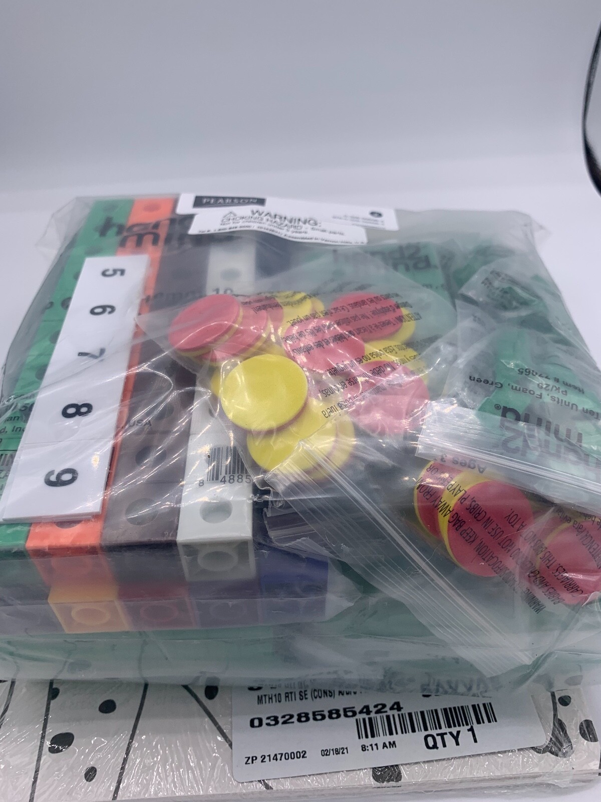 Hand 2 Mind Plastic Count Fraction Math Manipulative Equivalency Cubes Kit New