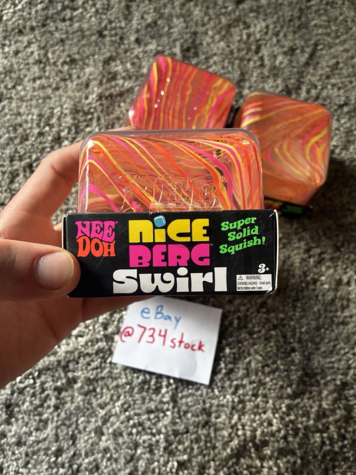NeeDoh Nice Berg Swirl – ORANGE YELLOW PINK SWIRL NEW AUTHENTIC ✅