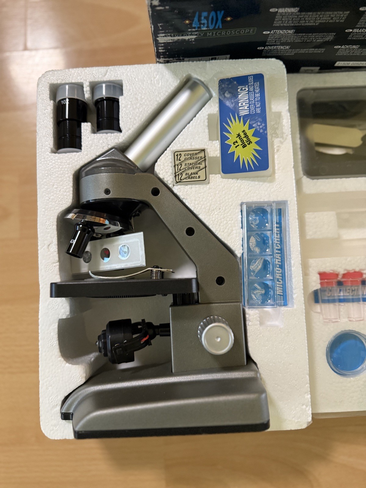 Lakeshore 450x University Microscope w/40+ Pieces IN FABULOUS CONDITION No Flaws