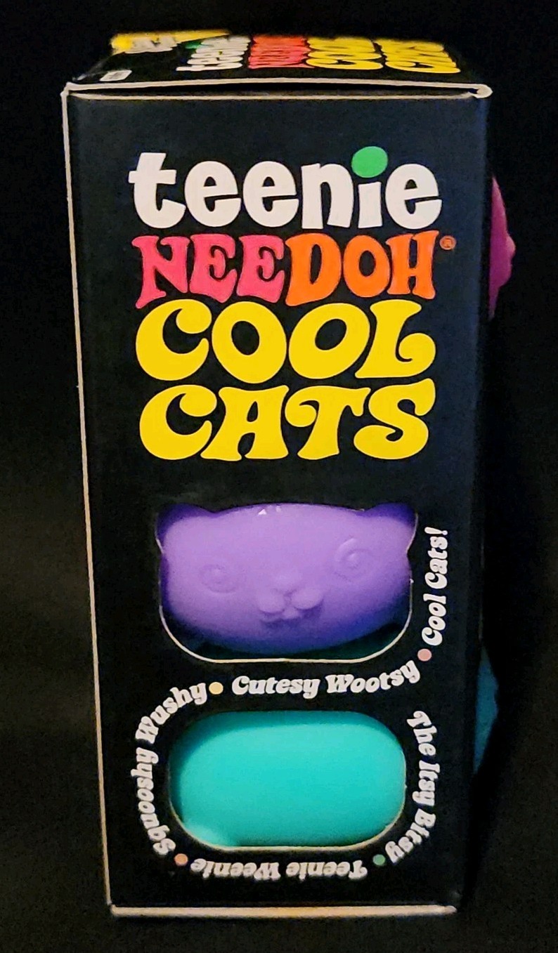 Schylling Teenie NeeDoh Cool Cats 3-Pack Stress Toy New Authentic Random Colors