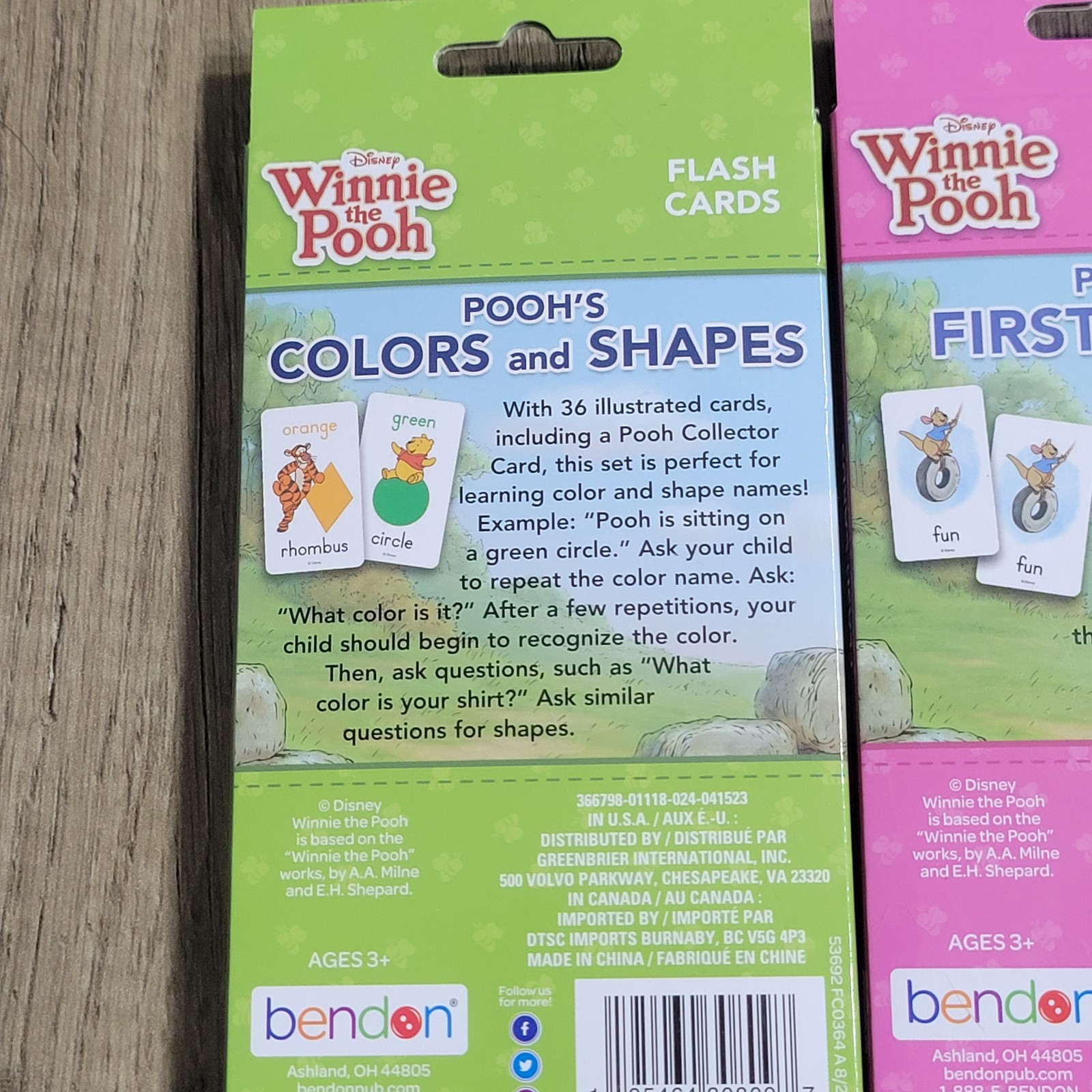 Winnie the Pooh Learning Flash Cards First Words/Colors & Shapes Lot Of 2