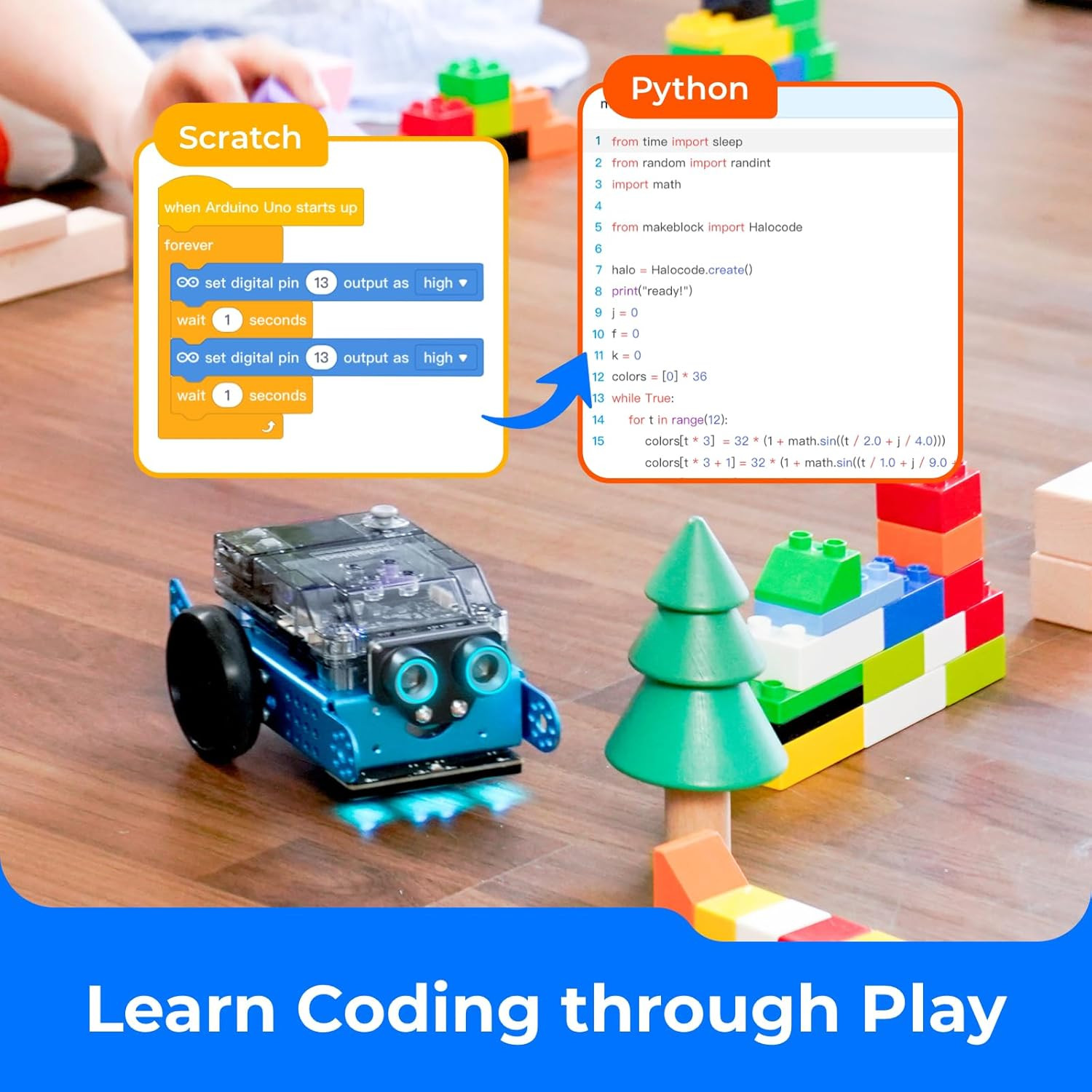 Mbot2 Coding Robot for Kids, Code Learning Support Scratch & Python Programming,