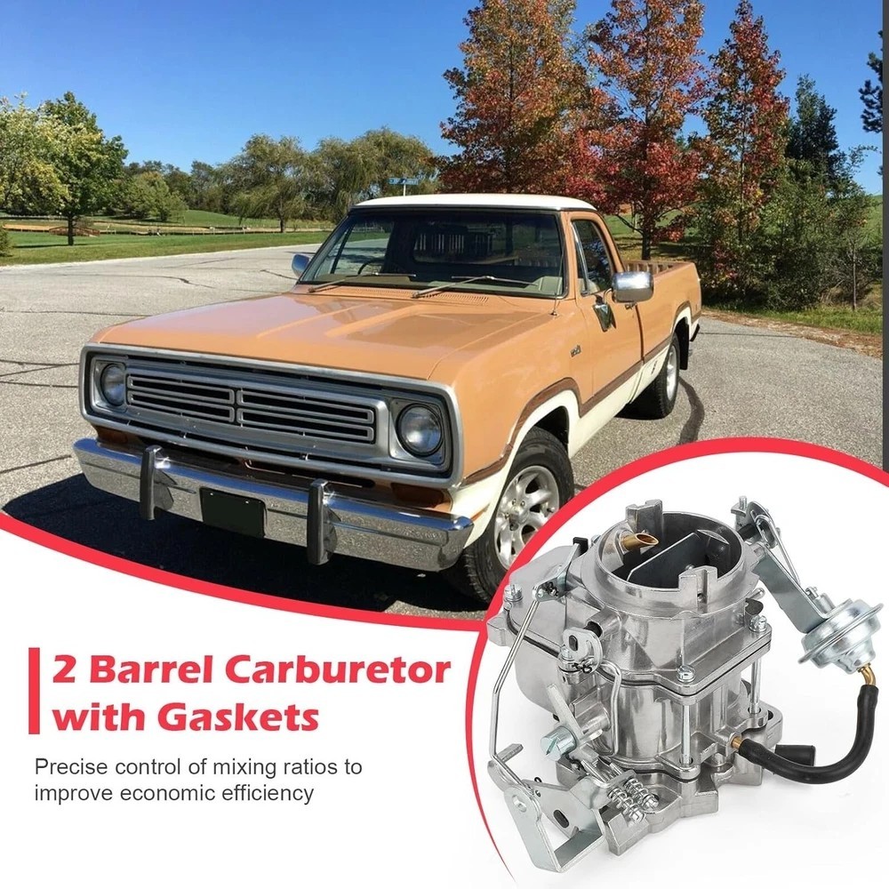 2 Barrel Carburetor with Gaskets for Plymouth models & 1966-1973 Dodge Chrysl…