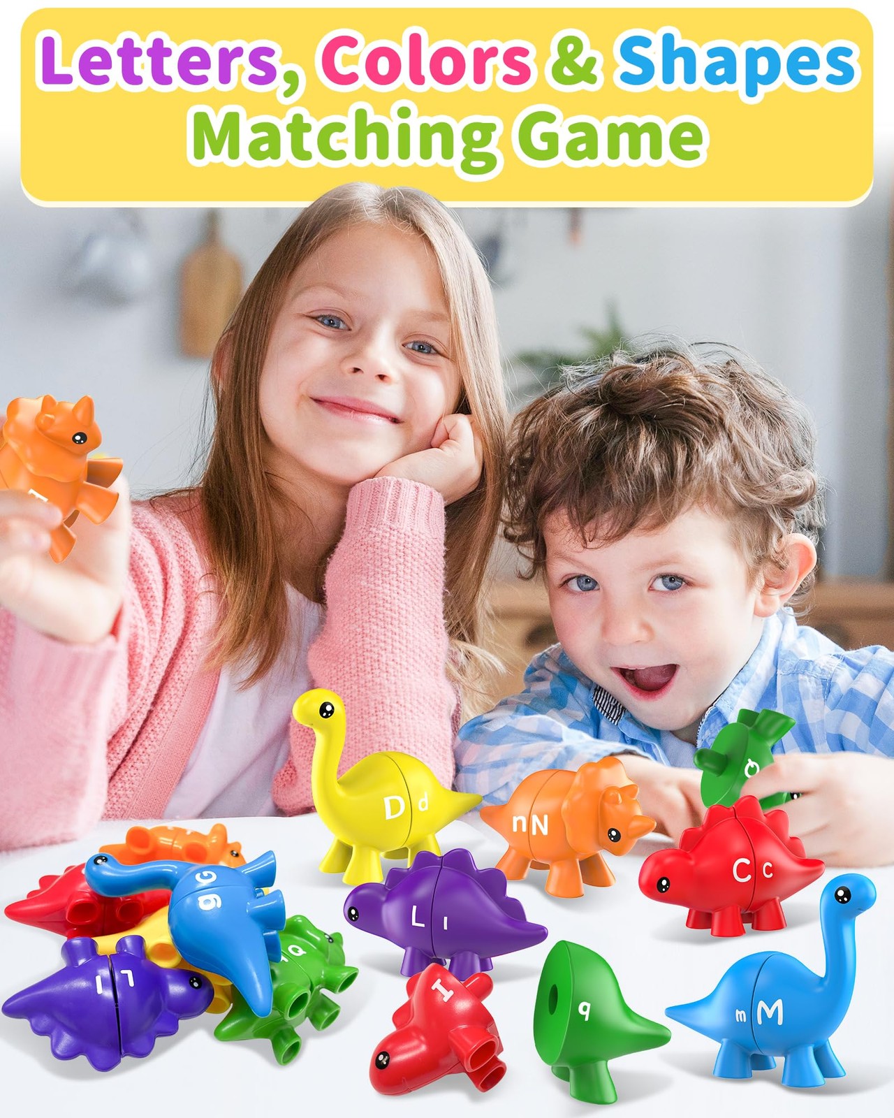 Walenty 26PCS Dinosaur Alphabet Learning Toys Small, Bright, Vibrant Colors